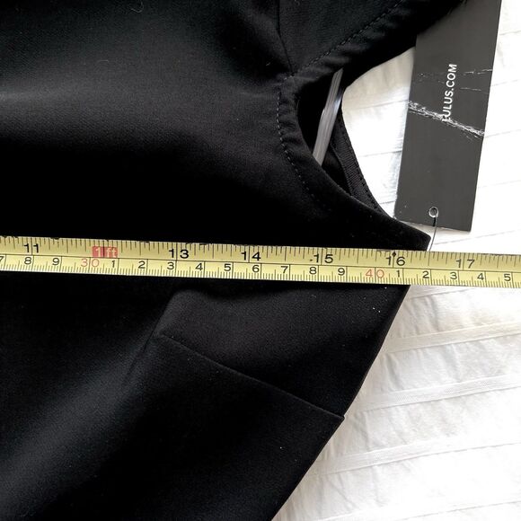 NWT LULUS ‘Conversation Piece’ Size M Black Maxi Dress Backless Cutouts USA Made - Picture 14 of 14